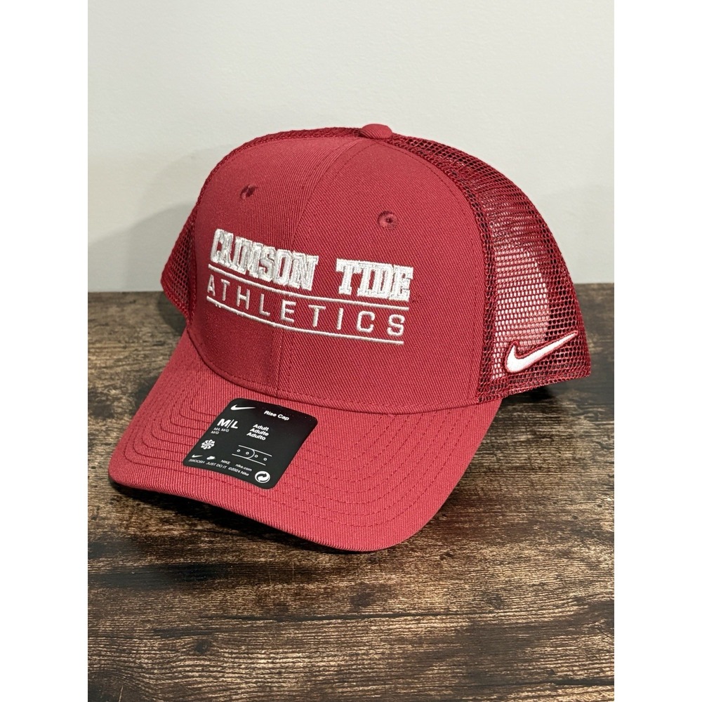 NCAA Alabama Crimson Tide Athletics Nike Rise Structured Trucker Cap Hat M/L NWT - Picture 1 of 8